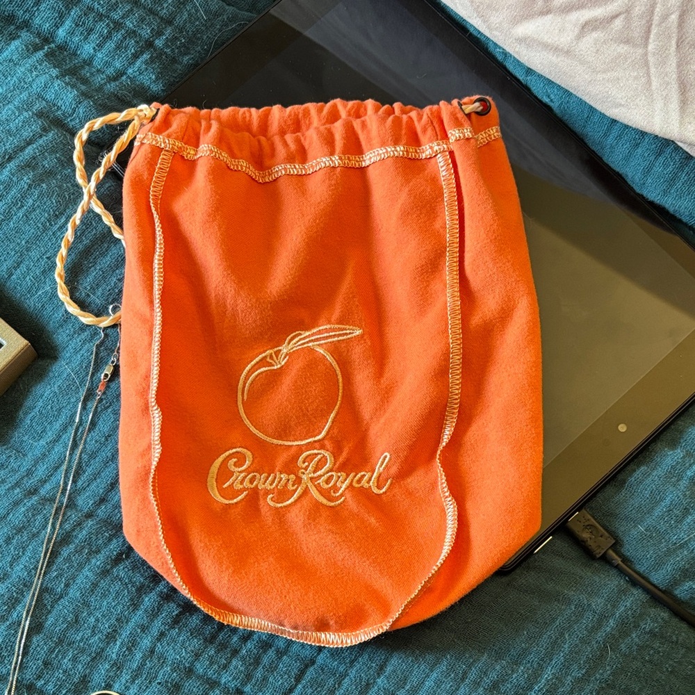 Peach Crown Royal bag